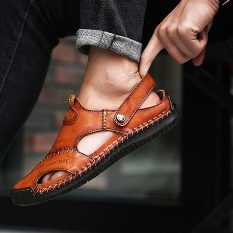 Herren Barfuss Sandalen Schwarz