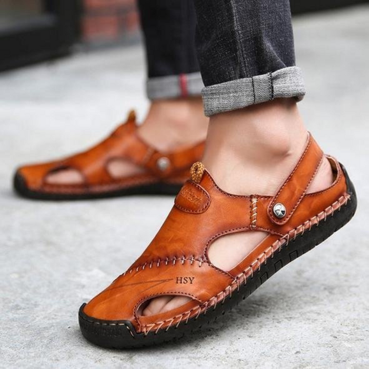 Herren Barfuss Sandalen Schwarz