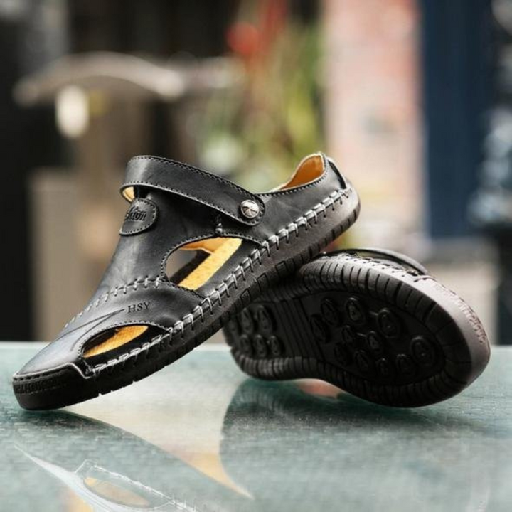 Herren Barfuss Sandalen Schwarz
