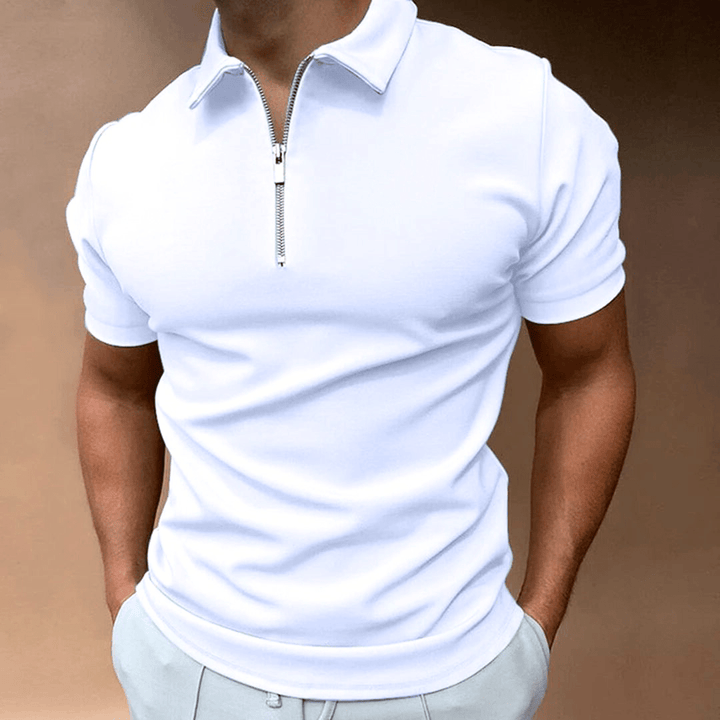 Herren Polo Shirt Polo mit Reißverschluss und Kragen Klassisches Design & Elegant