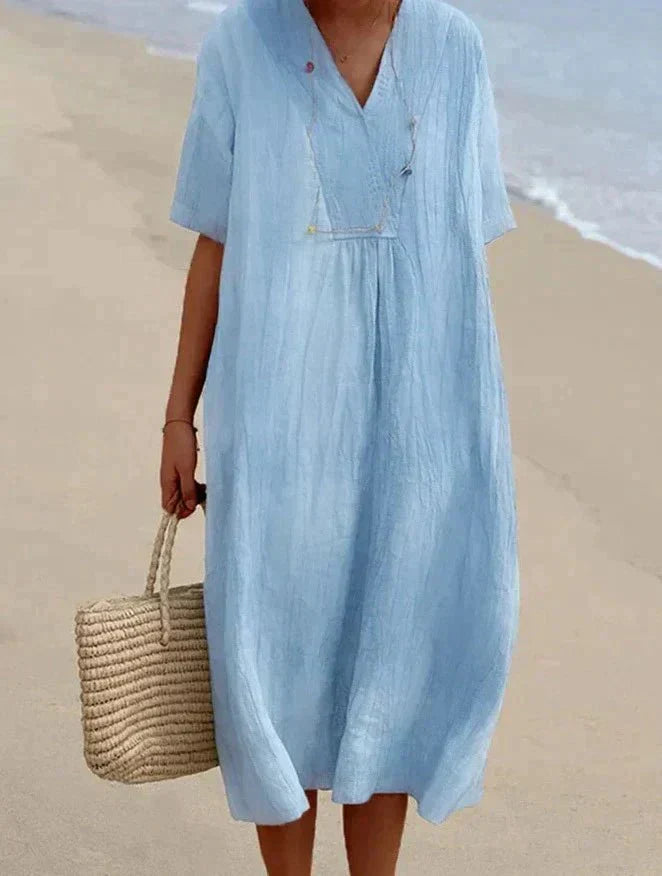 Baumwoll Leinen Sommerkleid