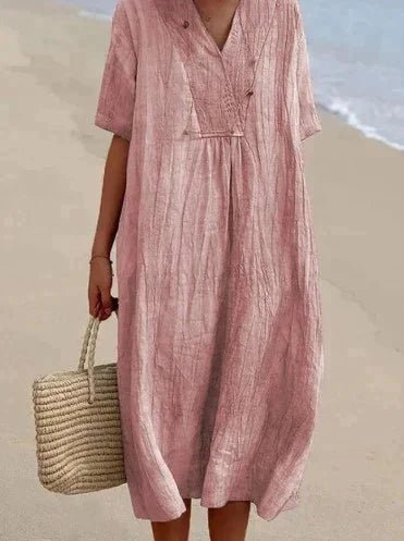 Baumwoll Leinen Sommerkleid