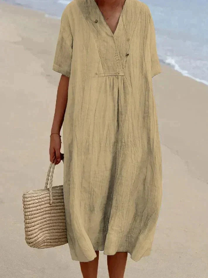 Baumwoll Leinen Sommerkleid