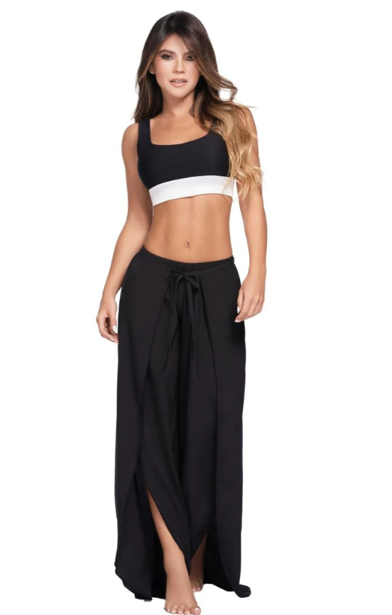 Zwarte Strandbroek Dames - Luchtige Zomerbroek Cover-Up