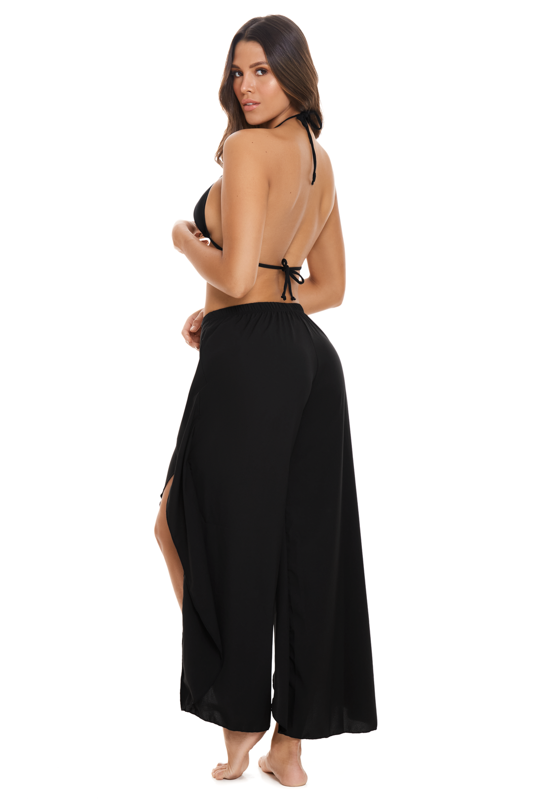 Zwarte Strandbroek Dames - Luchtige Zomerbroek Cover-Up