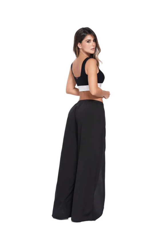 Zwarte Strandbroek Dames - Luchtige Zomerbroek Cover-Up