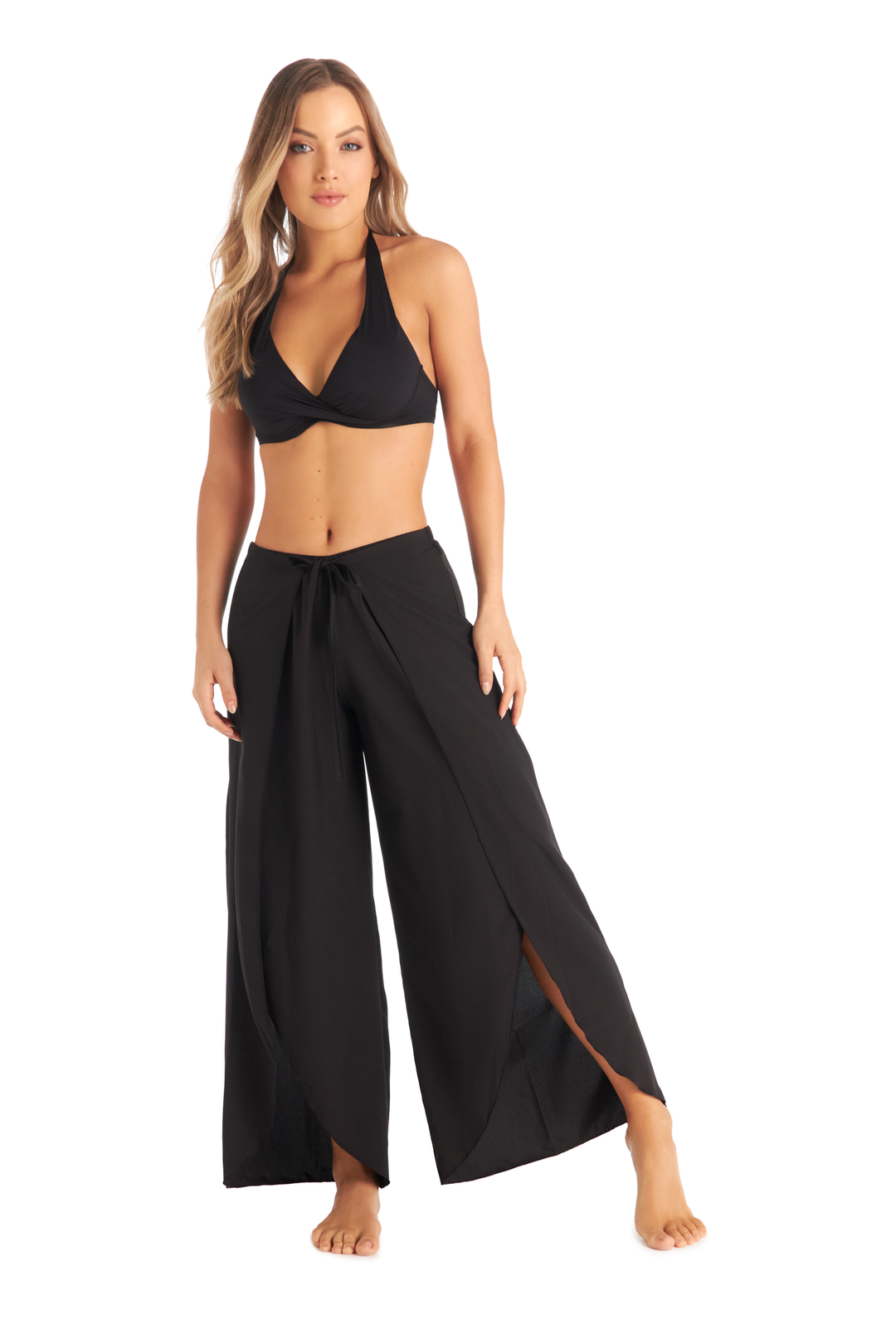 Zwarte Strandbroek Dames - Luchtige Zomerbroek Cover-Up