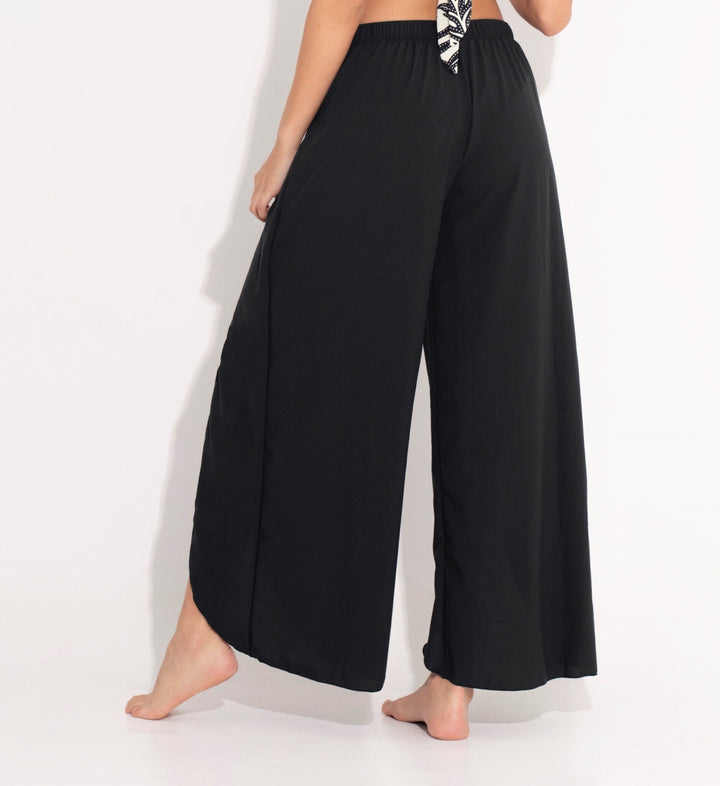 Zwarte Strandbroek Dames - Luchtige Zomerbroek Cover-Up