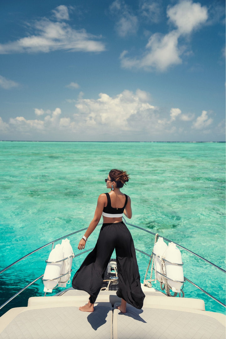 Zwarte Strandbroek Dames - Luchtige Zomerbroek Cover-Up